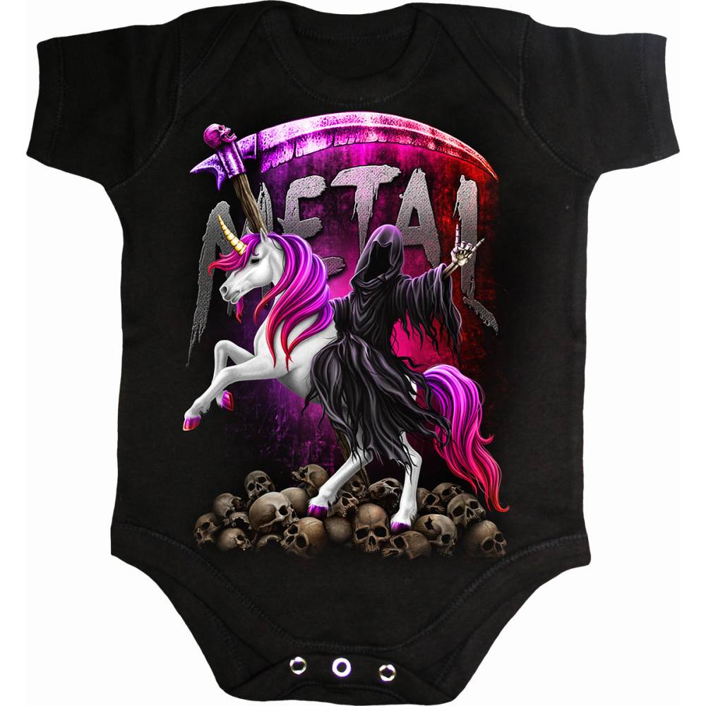Spiral - METALLICORN Romper baby - Zwart